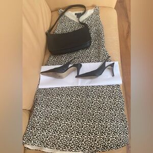 Ann Taylor Black and White Dress, 8P. Create Bundle w Slingbacks and Coach bag